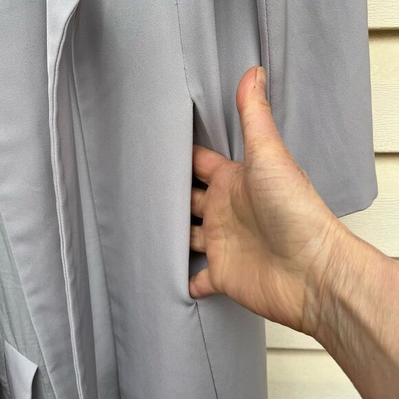 Lavish Alice grey vintage long sawn in ties coat w/free panels, fabulous, XS - Picture 5 of 13